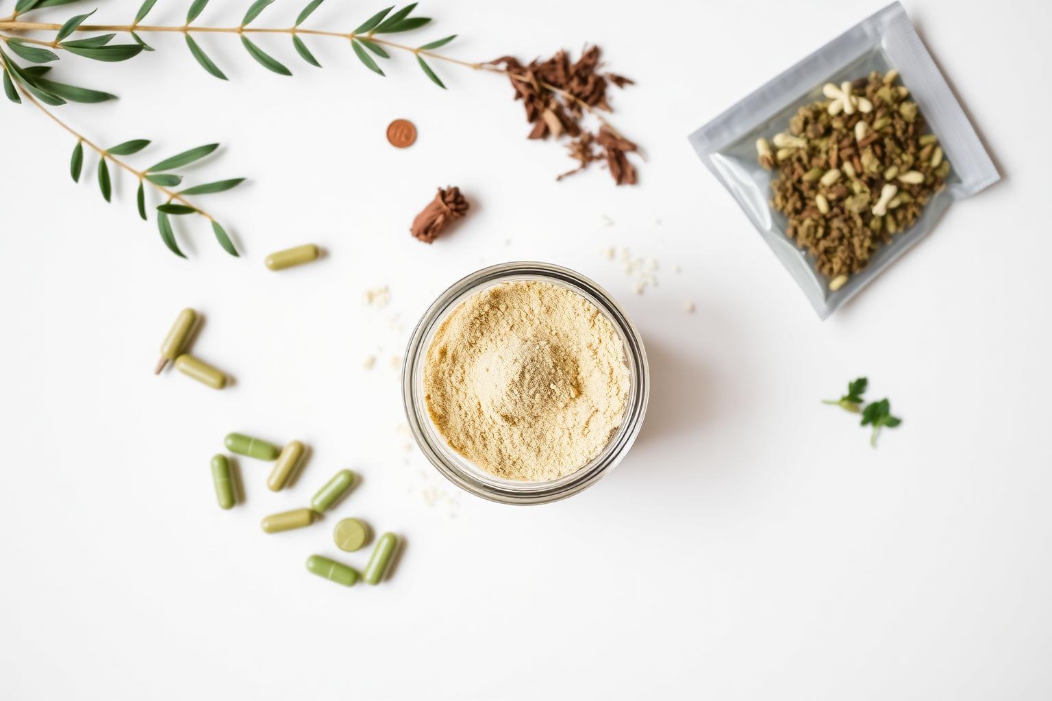 Organic herbal products including capsules, powders and teas
